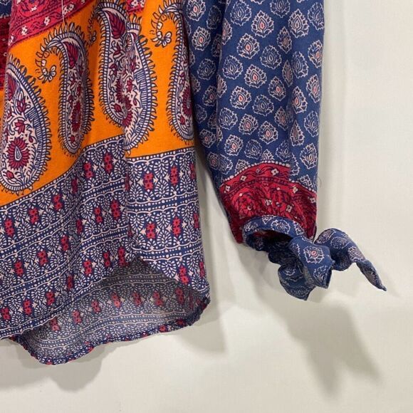 BeachLunchLounge Womens Paisley Off Shoulder Pullover Blouse Multicolor Small - Picture 3 of 7